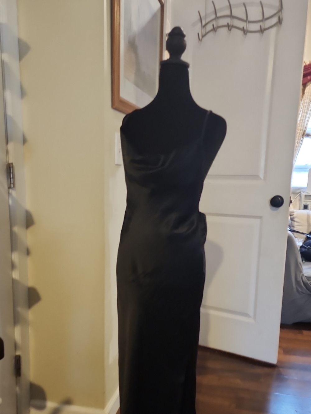 ASOS Curve Black Satin Strapless Slip Dress